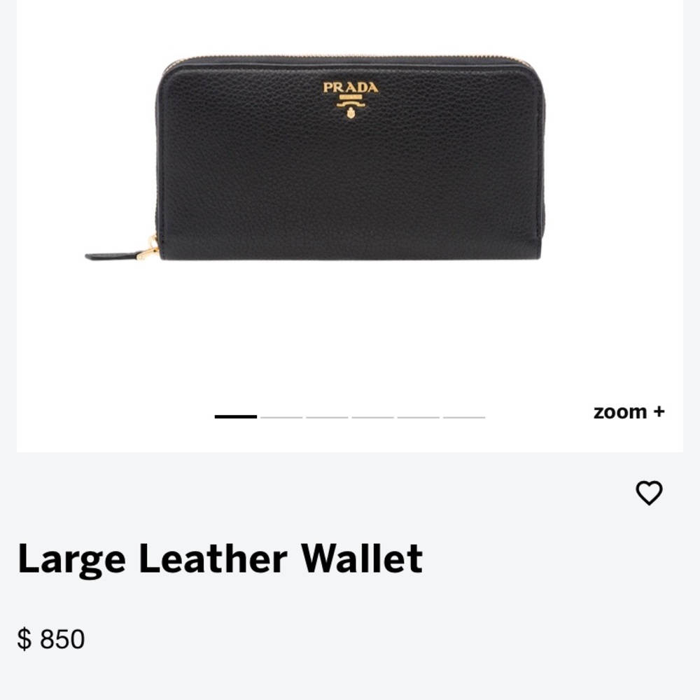 Authentic large leather Prada wallet
